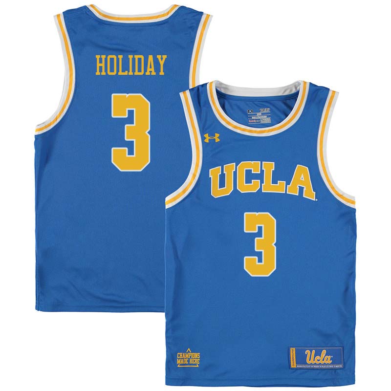 Men #3 Aaron Holiday UCLA Bruins College Basketball Jerseys Sale-Blue
